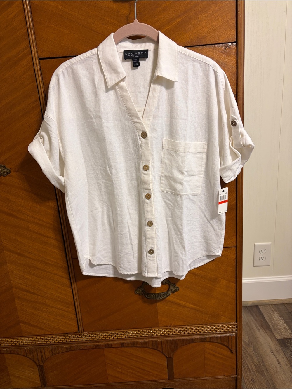 Laundry By Shelli Segal Linen and Viscose Shirt Sleeve Shirt Size XS